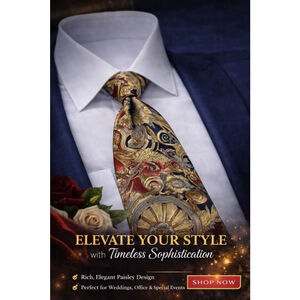 Bill Blass Men's Paisley Silk Red Navy Tie